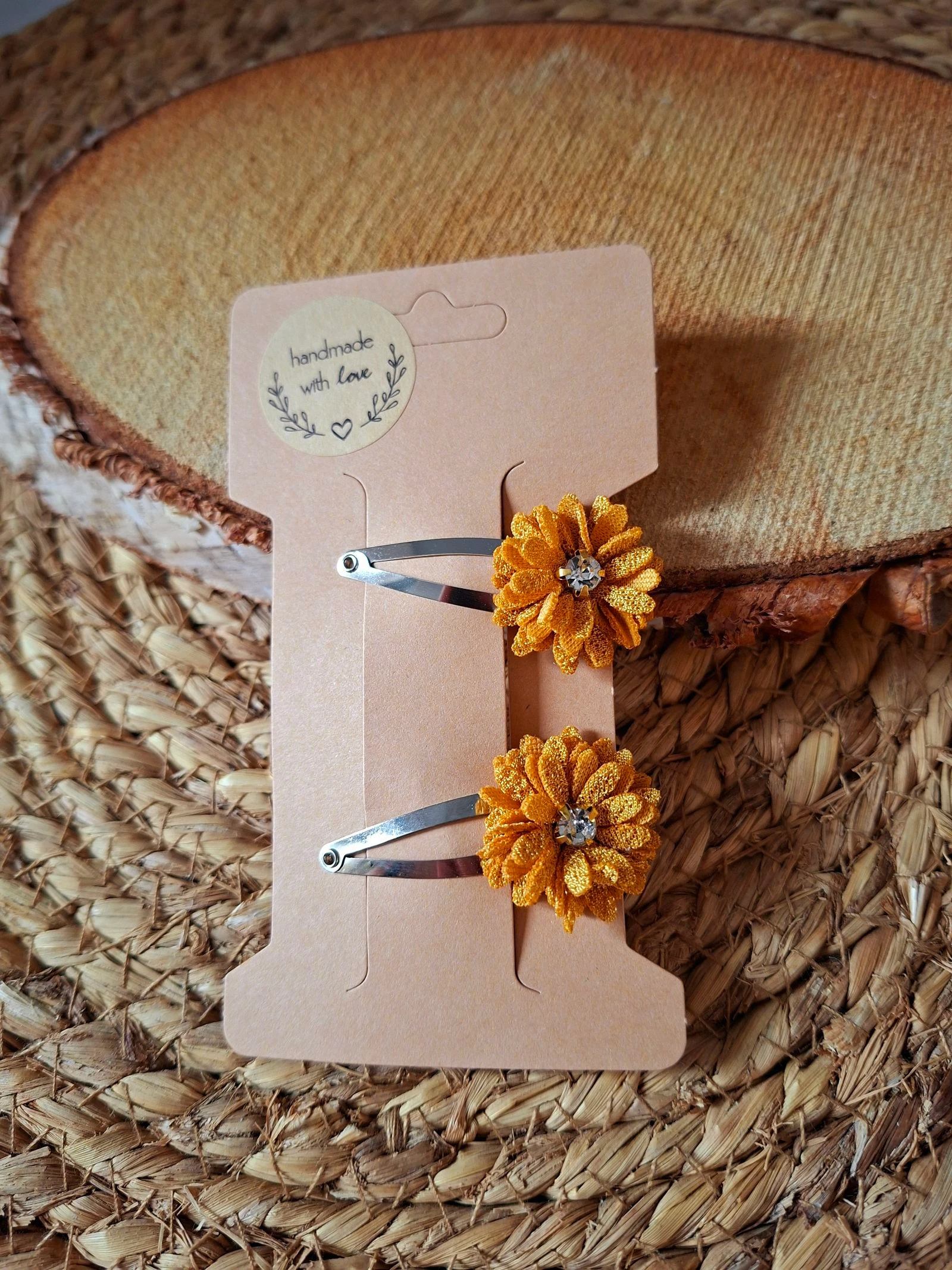 Mosterdgele bloemknipjes 4cm
